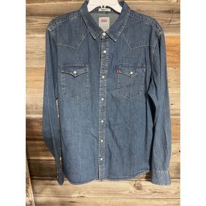 Levi’sLevi Strauss & Co. Mens Snap Up Long Sleeve Shirt size Large